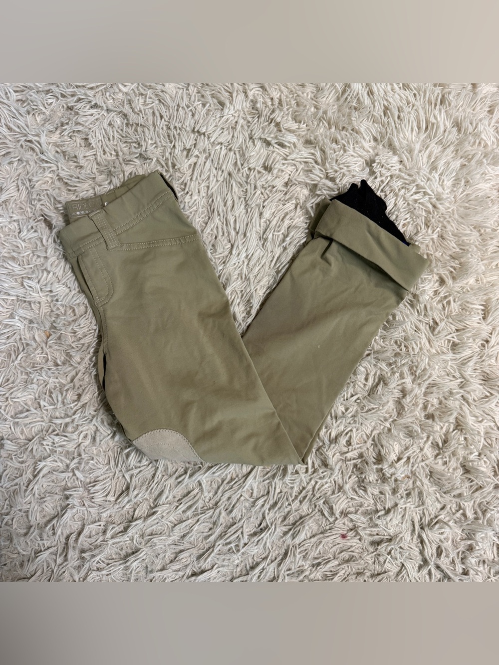 Child’s Small Tan Irideon Knee Patch Horseback Riding Jodphur Breeches. Good Con